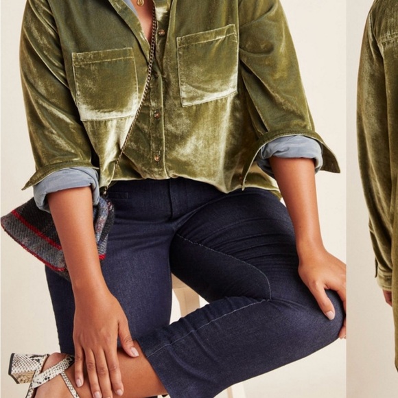 Anthropologie Maeve Olive Green Jacket - Picture 4 of 8